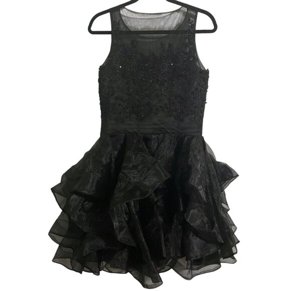 OYISHA Prom/Homecoming/Special Occasion Sequin Layered Chiffon Ruffle Dress 10 - Picture 2 of 8